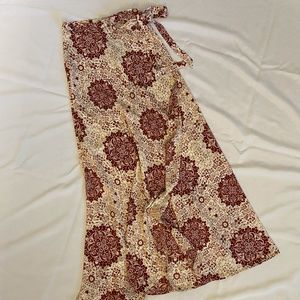 American Rag Red and Cream Wrap Skirt